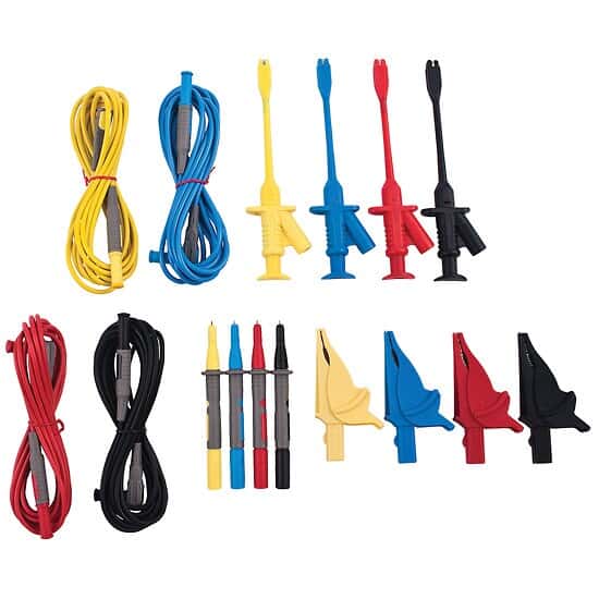 Extech PQ1000 Voltage Test Leads, Alligator Clips, and Probes, CAT IV