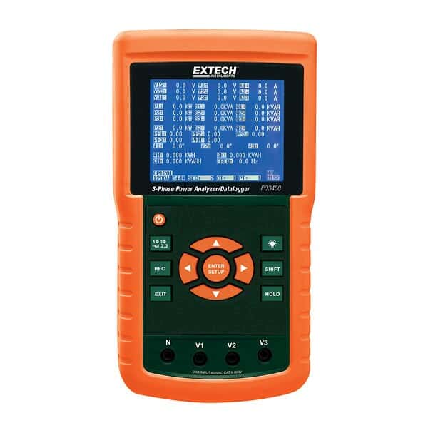 Extech PQ3450 Power Analyzer/Datalogger, 1200 A
