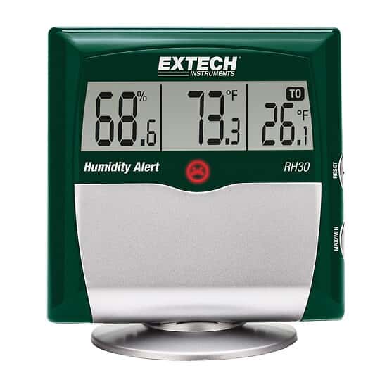 Extech RH30 HygroThermometer with Humidity Alert for Desktop or Wall