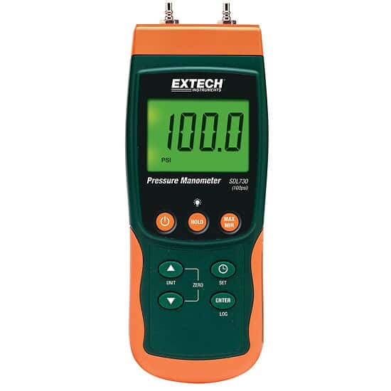 Extech SDL730 Differential Pressure Manometer Data Logger, 101.5 psi