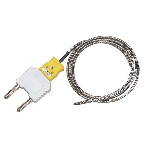 Extech TP875 Type-K, Wide Temperature Range Bead Wire Probe, Mini-Connector with Banana Plug Adapter