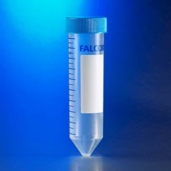 Falcon 50 mL High Clarity PP Centrifuge Tube, Conical Bottom, with Flat Top Cap, Sterile, 25/Bag, 500/Case