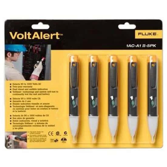 Fluke FLK-1AC-A1-II-5PK Pocket-Sized Voltage Detectors, 90 to 1000 V AC; 5/PK