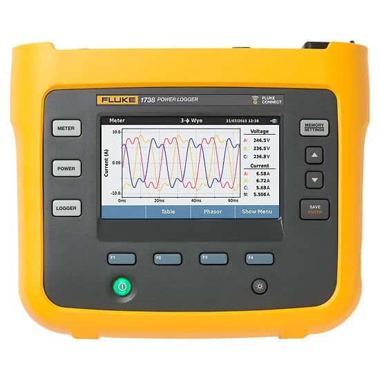 Fluke 1738 Advanced Three-Phase Power Quality Logger with iFlex® Current Probes