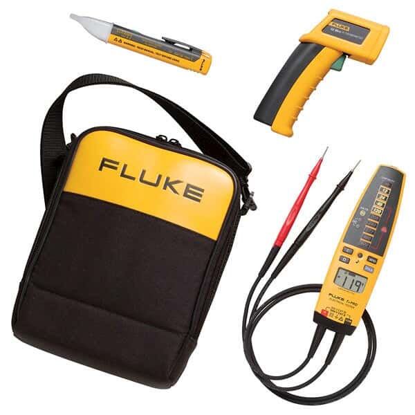 Fluke 62/T+Pro/1AC II, Electrical/HVAC Kit, 62 Mini IR Thermometer, T