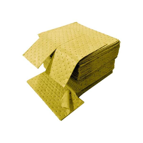 Fytertech Spilfyter Hazmat Yellow Spill Pads, Heavy-Weight, 16