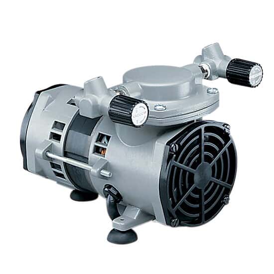 Gardner Denver Vacuum/pressure diaphragm pumps, PTFEcoated wetted parts, 0.55 cfm, 220 VAC from