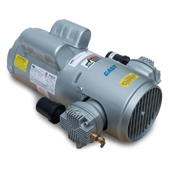 Gast 6HCA-10-M616X Oilless Air Compressor, Piston compressor pump, 5.4 cfm, 115/230 VAC