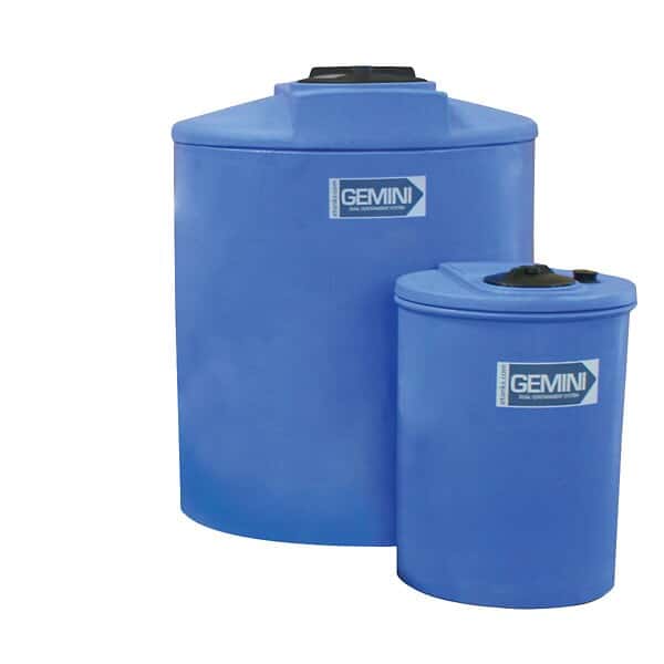 Gemini 01-14877 Dual Containment Tank for Chemical Feed Systems, 62 Gallons; Blue