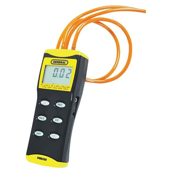 General Tools DM8200 Digital Manometer with range of 0 to 100 psi