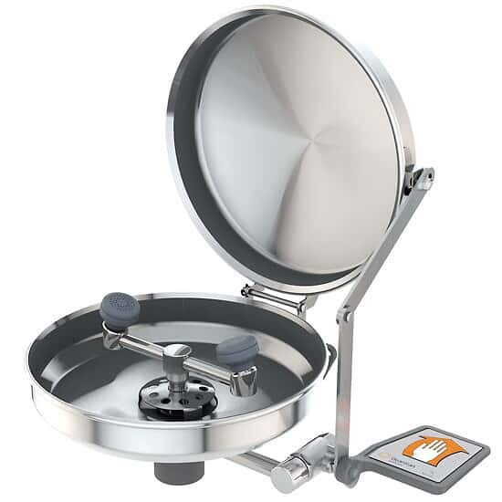 Guardian Equipment G1814BC Wall Mount Eye Wash, Stainless Steel bowl with cover