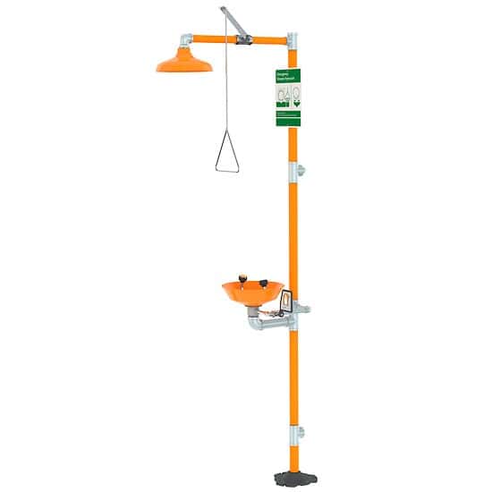 Guardian Equipment Combination Safety Shower with Eyewash, ABS Plastic