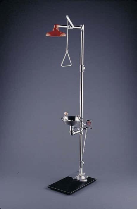 Guardian Equipment Combination Safety Shower with Eyewash, Hand and Foot Control, ABS Plastic Bowl and Shower Head