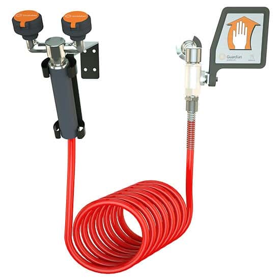 Guardian Equipment G5014 Wall-Mount Eyewash/Drench Hose Unit with Stay-Open Valve