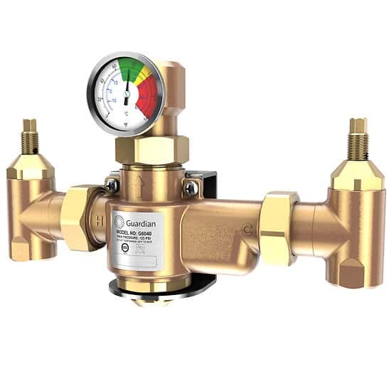 Guardian Equipment Thermostatic Mixing Valve for Safety Shower and Combination Safety Stations, 50 GPM