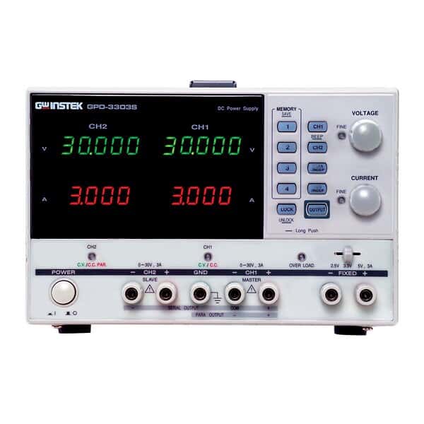 GW Instek GPD-3303S Multi Output Programmable Linear DC Power Supply, 30V, 3A