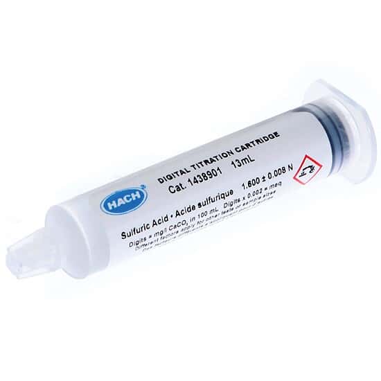 Hach 14397-01 Titration Cartridge, Chloride, 100 to 10,000 mg/L; 1.128N AgNO3