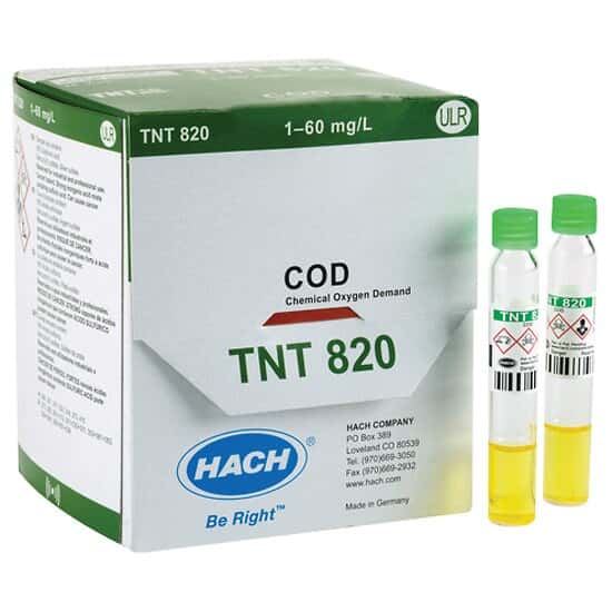Hach TNT82006 TNTplus® Spectrophotometer Chemistry, Ultra Low Range COD, 1.0 to 60 mg/L; 150/PK