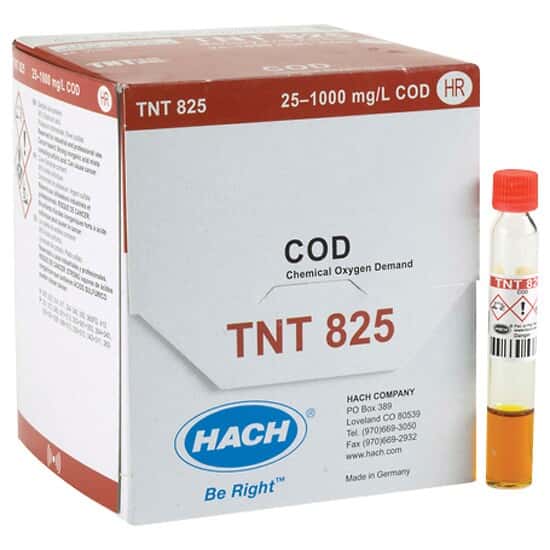 Hach TNT825 TNTplus® Spectrophotometer Chemistry, High Range Hg-Free COD, 25 to 1000 mg/L; 25/PK