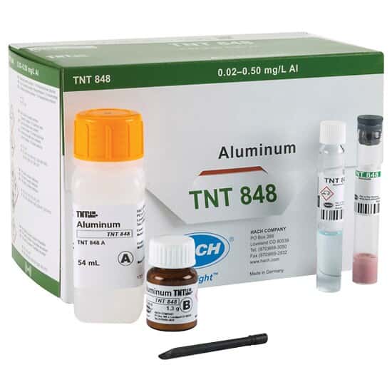 Hach TNT848 TNTplus® Spectrophotometer Chemistry, Aluminum, 0.02 to 0.5 mg/L; 25/PK