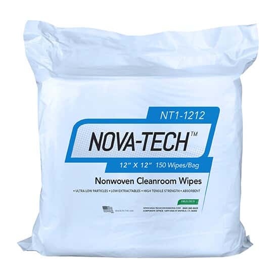 High-Tech Conversions NT10-1212 Cleanroom wipes, non-woven, lint-free, polyester/ cellulose blend, 12