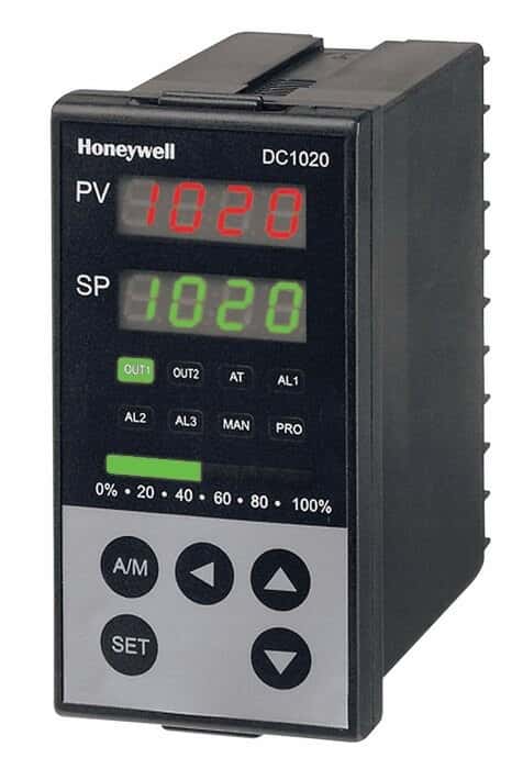 Honeywell DC1020CT-302-000-E Temperature Controller, TC, 1/8-DIN, Current Output, 2 alarms