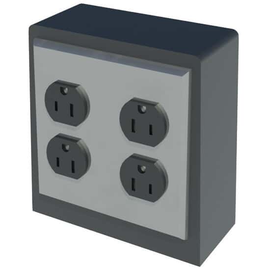 ICI Quick Ship Double Gang, Double Faced Electrical Pedestal, Standard Outlets from ColeParmer