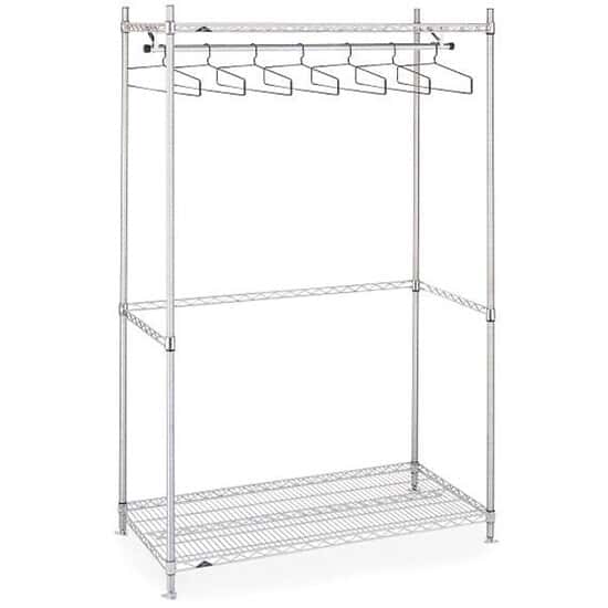 ICI Quick Ship Garment Rack, Stainless Steel, Upright, 24" x 48" x 74