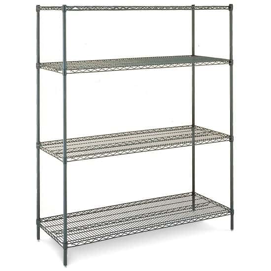 ICI Quick Ship Stationary Wire Shelving, Epoxy Coated; 18