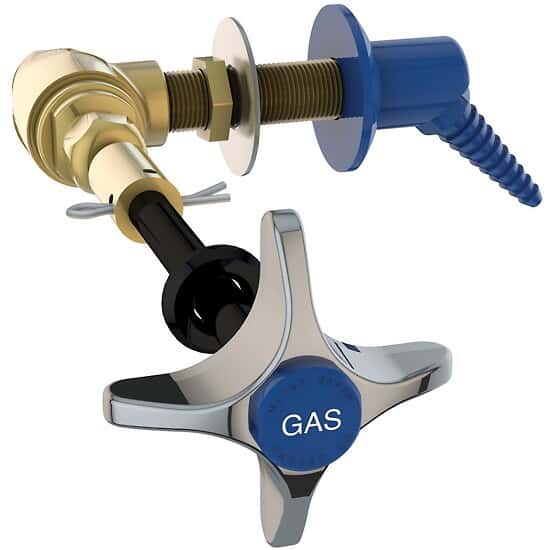 ICI Quick Ship Fittings for Fume Hood, Gas, Dark Blue
