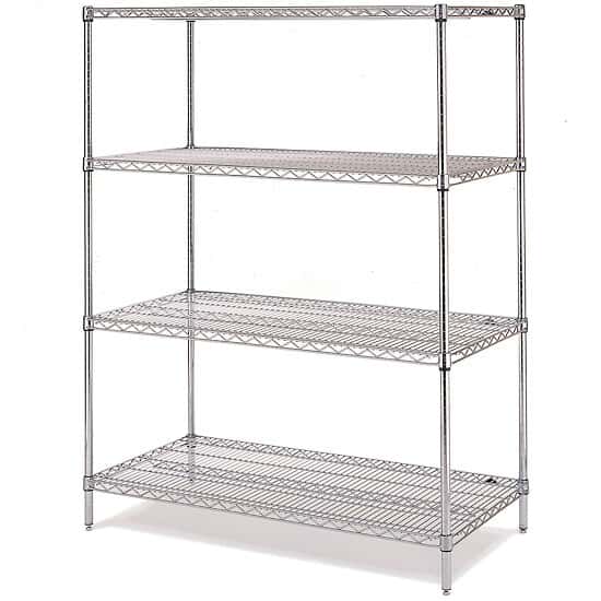 ICI Quick Ship Stationary Wire Shelving, Stainless Steel; 24