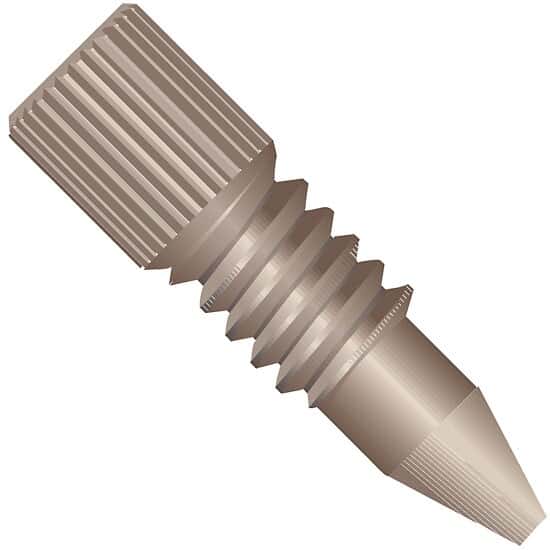 Idex MicroTight® Fitting, Micro Headless, Natural PEEK, Tubing Sleeves, 6-32 Coned; 1/EA