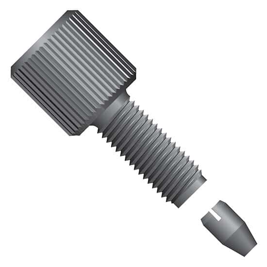 Idex SealTight™ Fitting, Long Thread, Black PEEK, 1/16