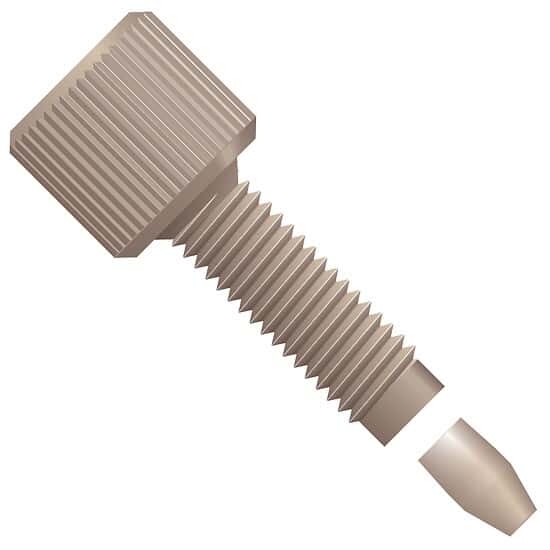 Idex Fingertight Two-Piece Fitting, Long Thread, Natural PEEK, 1/16