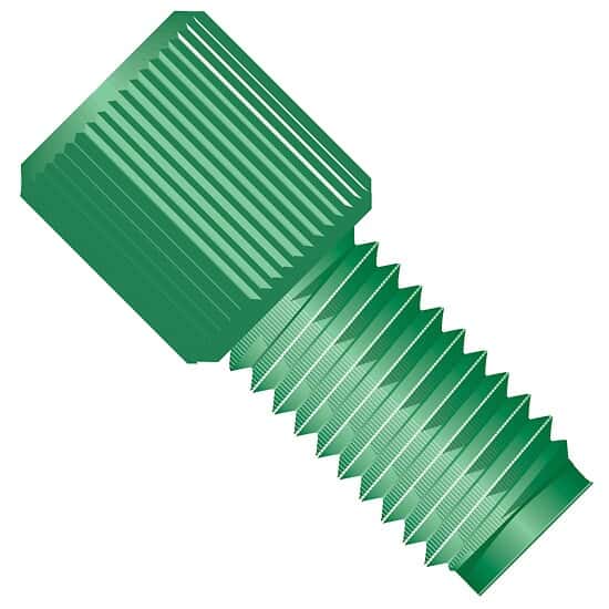 Idex Super Flangeless™ Nut, Headless, Short, Green PEEK, 1/16