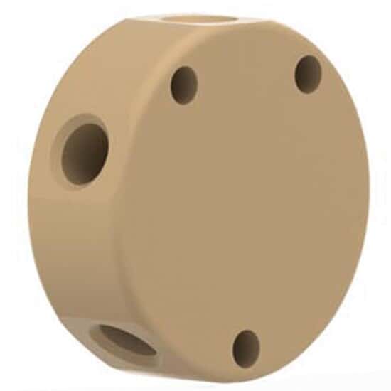 Idex Low-Pressure Manifold Body, Natural PEEK, 7 Port, 0.040