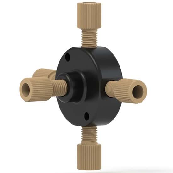 Idex Low-Pressure Manifold Assembly, Natural PEEK, 5 Port, 0.062