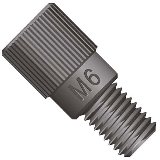 Idex Flangeless Male Nut, Standard Knurl, Black Acetal, 1/16