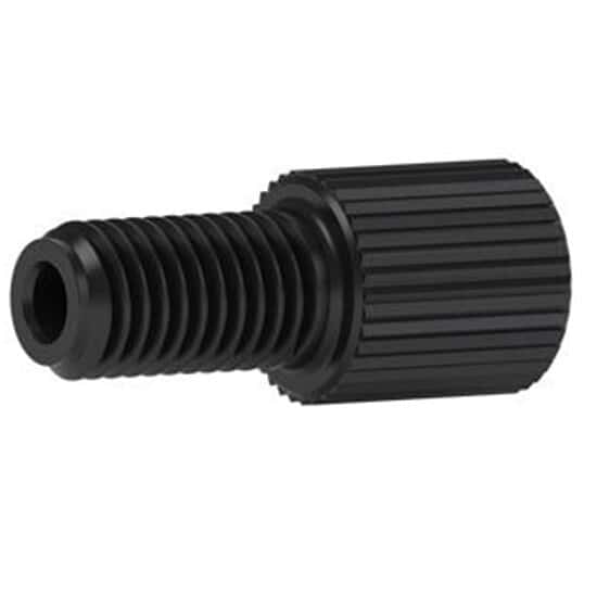 Idex Flangeless Male Nut, Standard Knurl, Black ETFE, 1/16