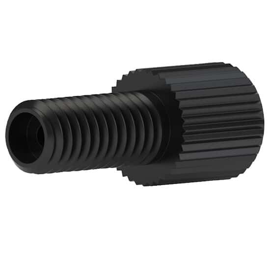 Idex Super Flangeless™ Nut, Standard Knurl, Black PPS, 1/32