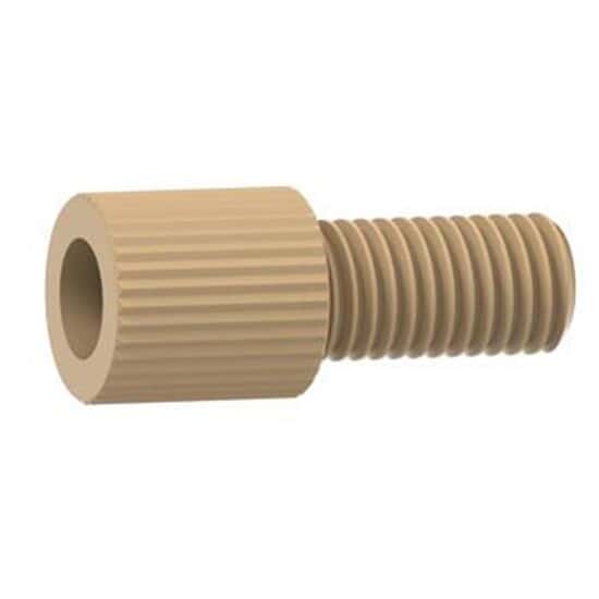 Idex Flangeless Male Nut, Standard Knurl, Natural PPS, 1/16