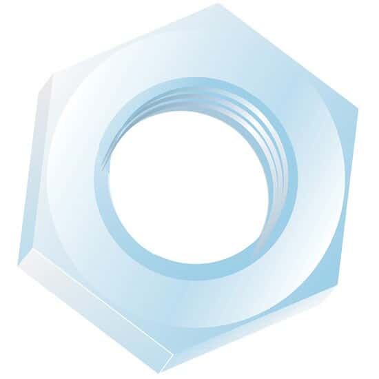Idex Lock Nut for 1/4-28 Flangeless Fittings, White Acetal; 10/PK