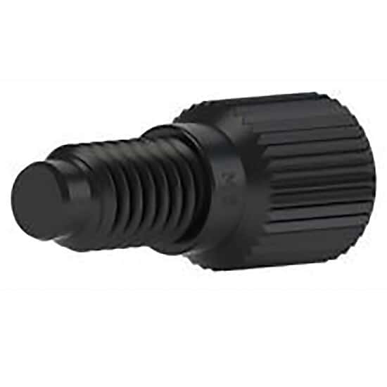Idex Port Plug, Standard Knurl, Black ETFE, M6 Flat-Bottom; 1/EA
