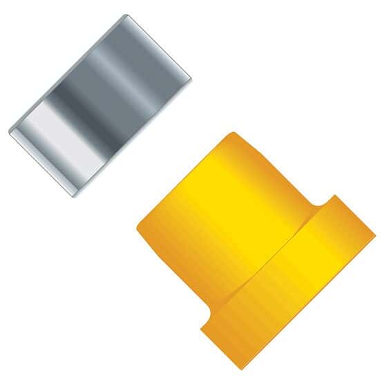 Idex Super Flangeless™ Ferrule, Yellow ETFE/SS Ring, 1/8