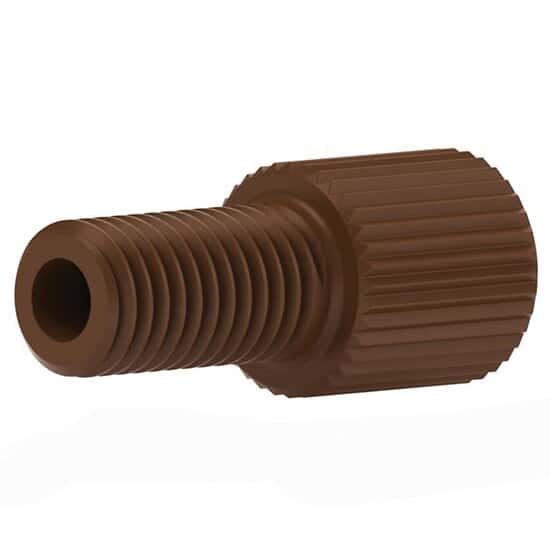 Idex Flangeless Male Nut, Standard Knurl, Cream Acetal, 1/8