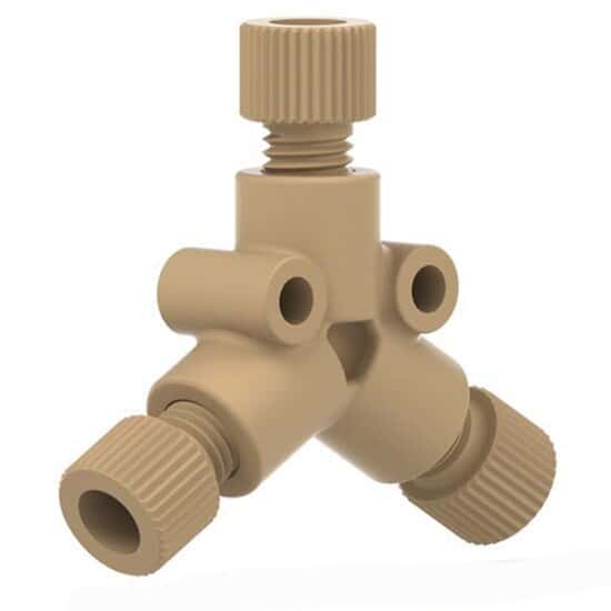 Idex Low-Pressure Y Connector Assembly, Natural PEEK, 0.020