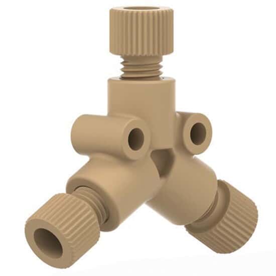 Idex Low-Pressure Y Connector Assembly, Natural PEEK, 0.125