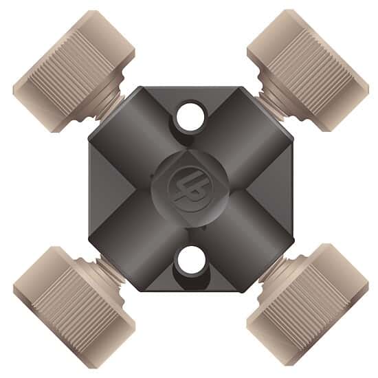 Idex High-Pressure Cross Assembly, PEEK, 0.020
