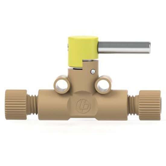 Idex P732 ShutOff Valve With Fittings, Natural PEEK, 1/16" OD Tubing