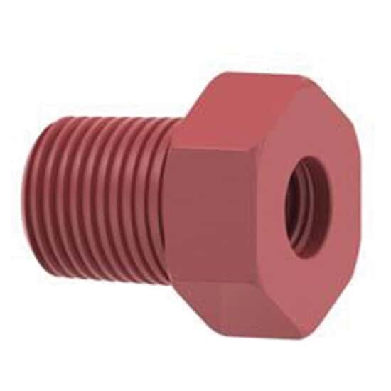 Idex Threaded Adapter, Red PEEK, 0.062